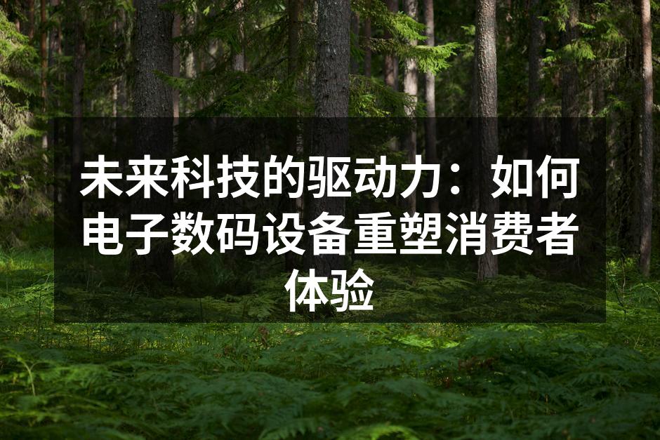 未来科技的驱动力：如何电子数码设备重塑消费者体验